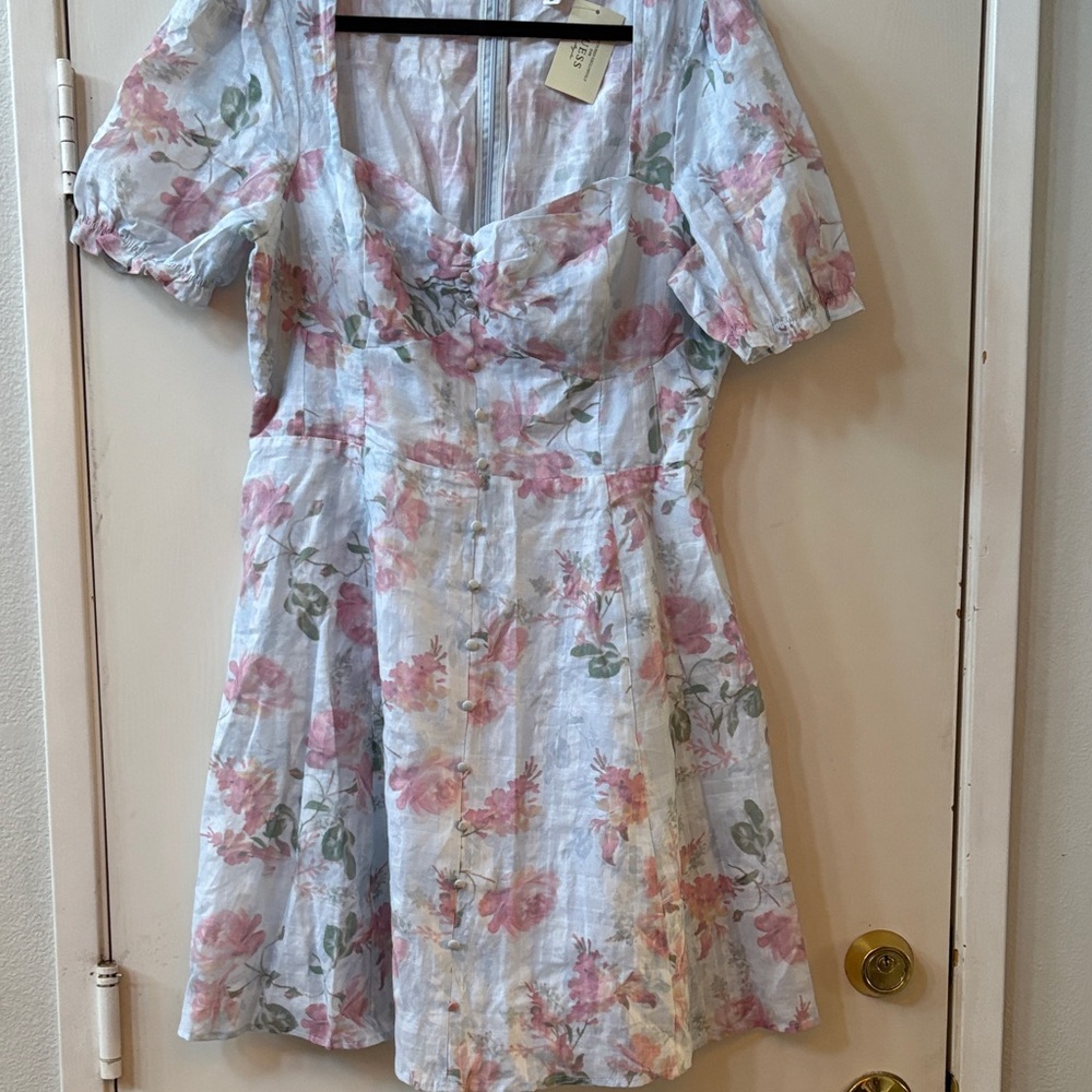 Guess Floral Puff Sleeve Dress